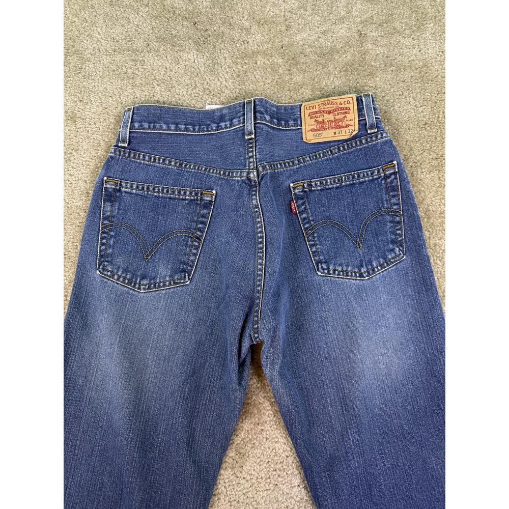Vintage 00s Levi's 505 Blue Jeans Size 31x32 Classic Denim Y2K Western C097 - Picture 4 of 13